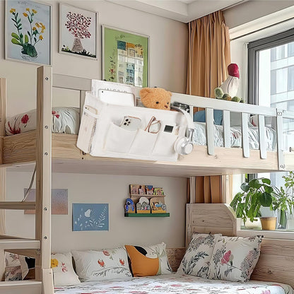 Bedside Caddy, Bedside Storage Bag Hanging Organizer for Bunk Dorm Bed Rail | Bed Caddy with Hooks, Top Bunks and Dorm Essentials for Water, Tissues, Tablets, Books, Phones, Remotes and Other Necessories