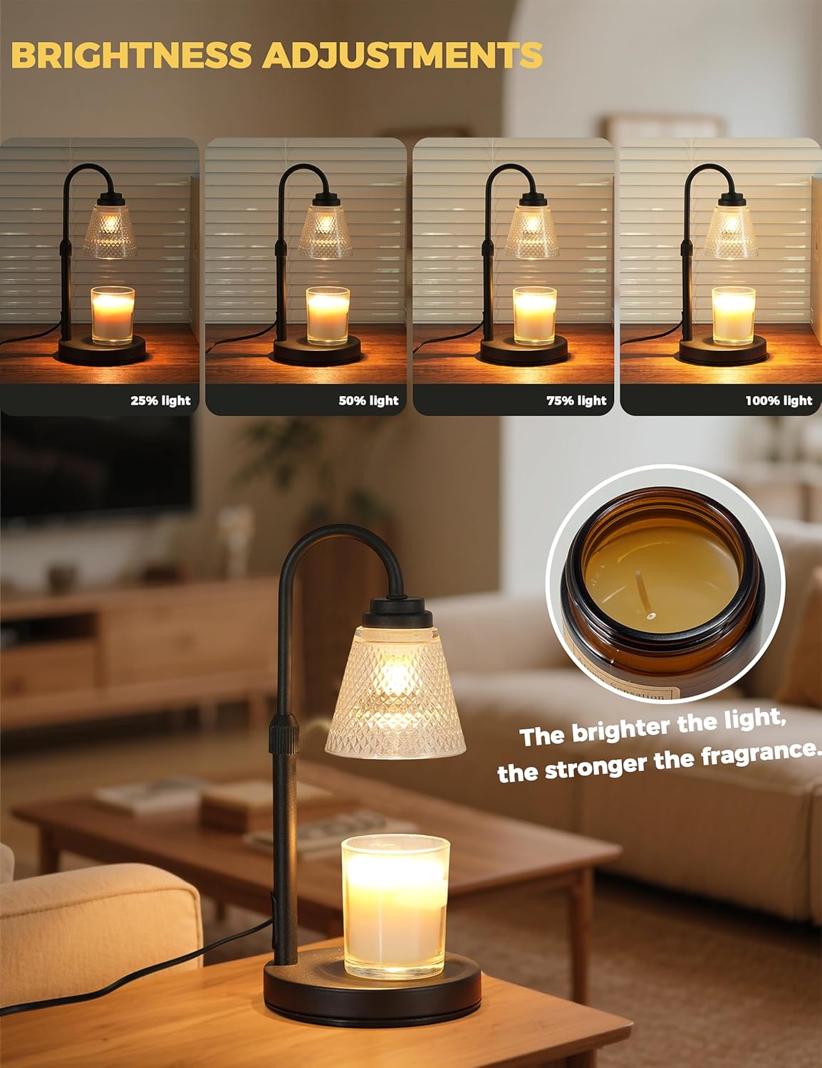 Candle Warmer Lamp with Timer Home Decor Birthday Gifts for Women Mom Her