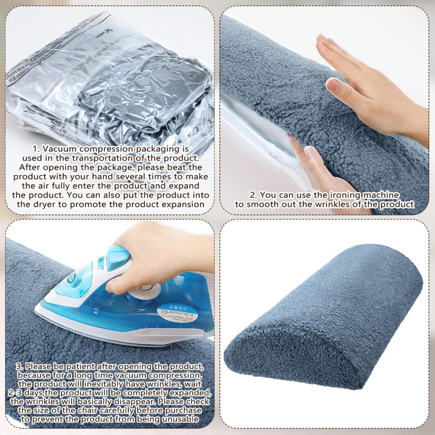 Wesiti Recliner Foot Pillow Cushion High Resilience Sherpa Memory Foam Bolster Sleeping Rest Multipurpose Half Roll Leg Pillow Suitable for Bed Chair Sofa Headrest Back Lumbar Leg Support(Dark Gray)