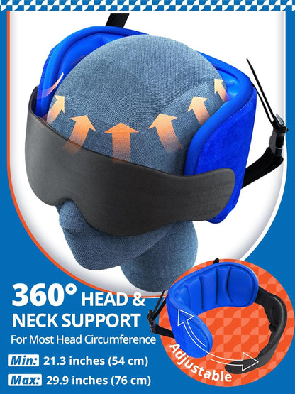 SARISUN Travel Pillow with Chin Strap, Stable Head Support for Long Flight