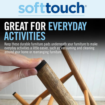 SoftTouch 1.5" Round Reusable Felt Furniture Sliders for Hard Surfaces, Noise-Reducing Adhesive Furniture Moving Pads for Beds, Sofas, Dressers, Set of 24, Beige