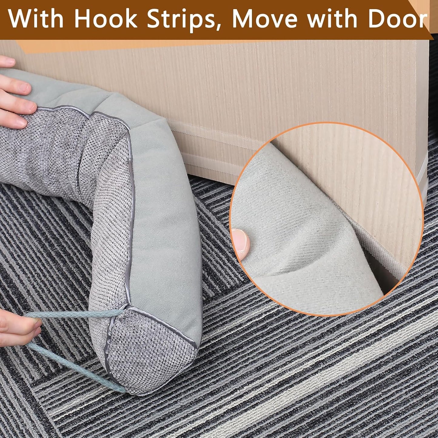 Triangle Under Door Draft Stopper Noise Blocker 38 Inches for Door Bottom Air Seal Insulation and Soundproof, Heavy Duty Weather Guard Snake Stripping, Gray