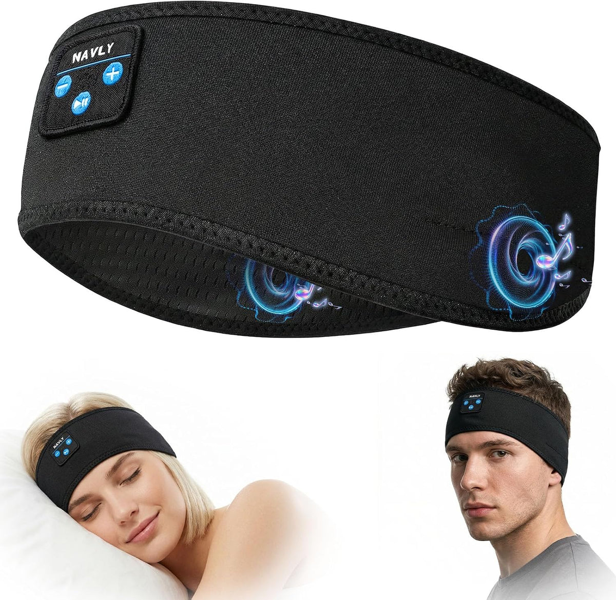 Navly Sleep Headphones Bluetooth Headband for Side Sleepers
