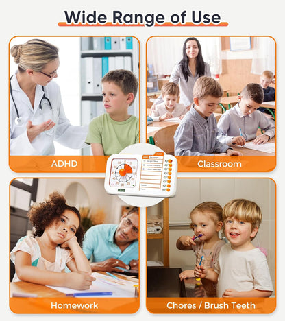 2-in-1 Visual ADHD Timer for Kids with Planning Board & Chore Chart | Task Timer with Visual Schedule Planner, Autism & ADHD Tools with Checklist for Classroom, Homeschool, Home