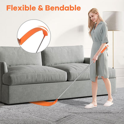 Retractable Gap Dust Cleaner Brush with Long Handle 30 to 100 inches, Cleaning Tools with 2 Microfiber Dusting Cloths, Extendable Duster for Cleaning Under Refrigerator Sofa Couch Bed Furniture