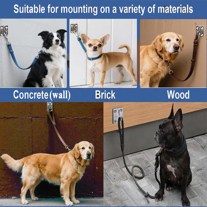 Wall Hooks for Dog Leash, Dog Tie Out Cable Holder for Home and Business | stainless steel wall mounted hook for dog