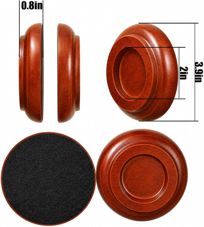 Caster Cups,Piano Caster Cups Furniture Coasters for Hardwood Floors Wood Floor Protectors for Furniture Piano Floor Protectors (Natural)