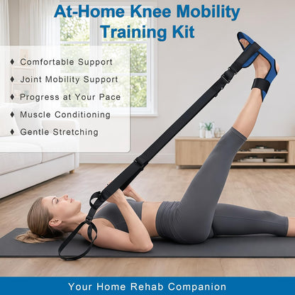 Knee Replacement Recovery Aids, Leg Stretcher Strap Kit | Adjustable Foot Cradle with 0 lb and 5 lb Resistance Bands, Range of Motion Training for Hip and Knee Exercises, Storage Bag