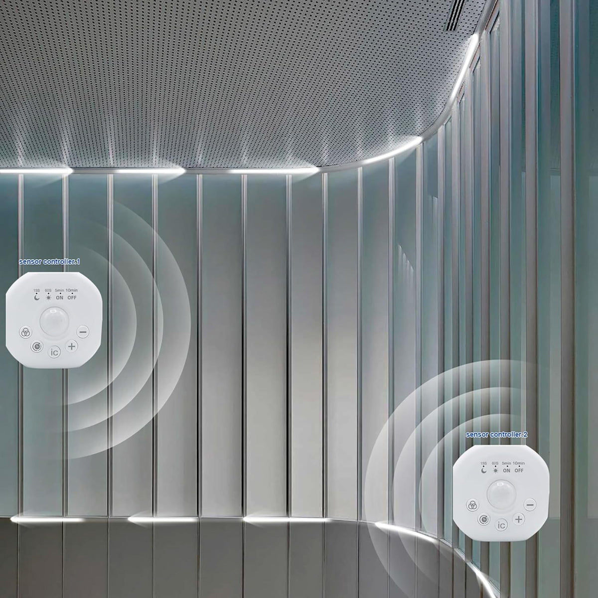 Motion Sensor LED Strip Lights - Chasing Effect Auto ON/Off for Stairs, Bedroom, Under Cabinet - 16.4ft White, Intelligent Motion Sensor Stair Lights