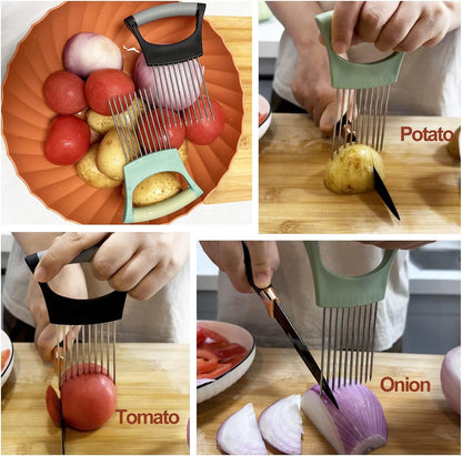 Onion Holder for Slicing,Food Slicing Guide for Meat Lemon Potato Tomato
