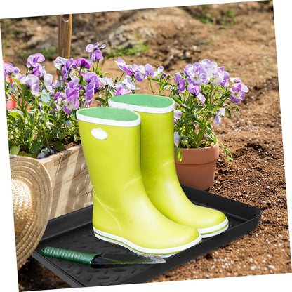 2 Pack Boot Trays for Entryway Indoor Shoe Tray with Raised Edge 13.97X10.82X1.18In Waterproof Mud Mat for Floor Protection Wet Shoe Storage