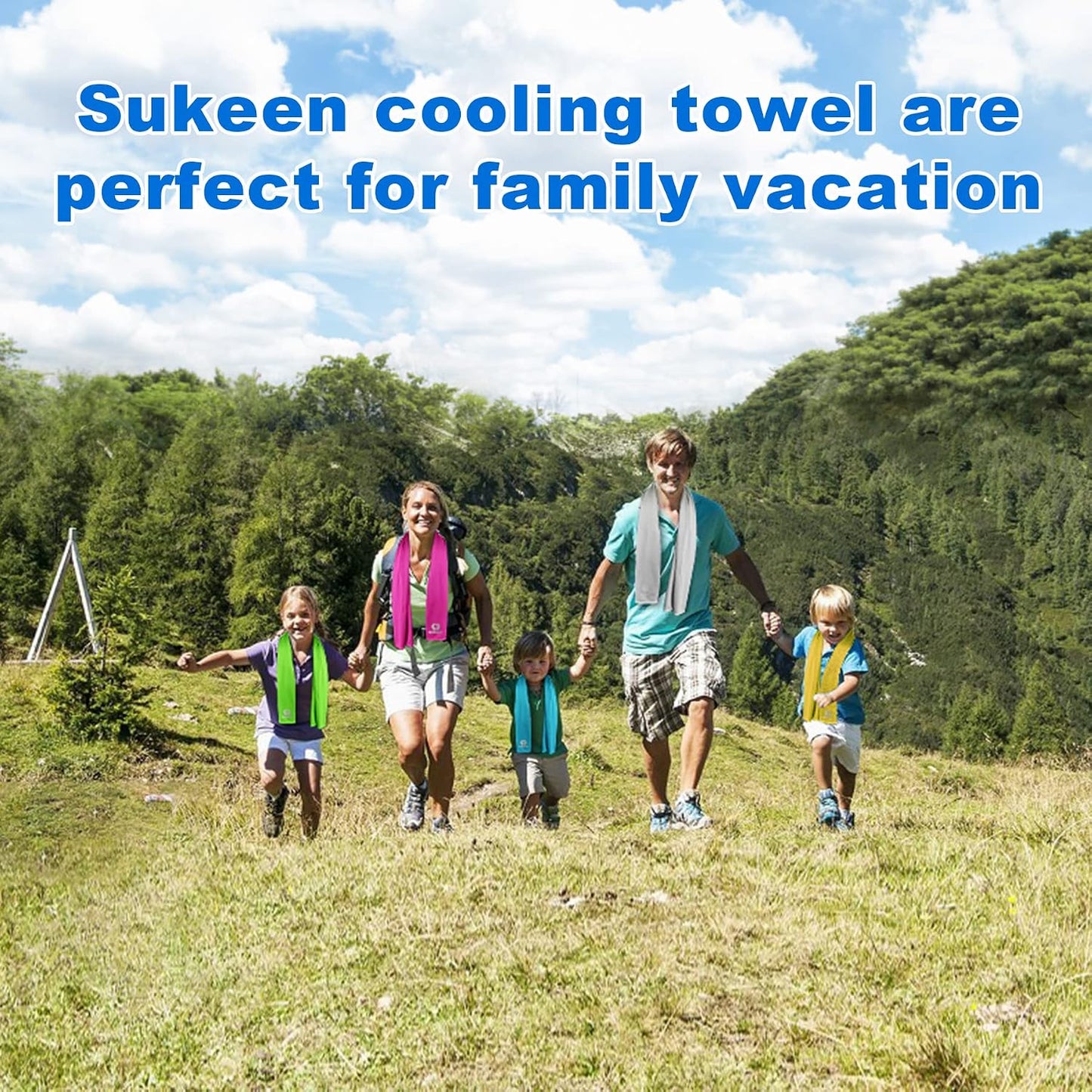 Sukeen 4 Pack Cooling Towels (40"x12") for Neck and Face Instant Cooling | Stay Cool in Hot Weather,Versatility,Soft,Breathable,Durability for Sports,Outdoor activities,Summer works in heat