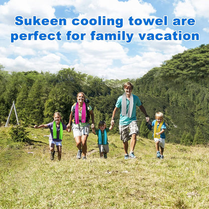 Sukeen 4 Pack Cooling Towels (40"x12") for Neck and Face Instant Cooling | Stay Cool in Hot Weather,Versatility,Soft,Breathable,Durability for Sports,Outdoor activities,Summer works in heat