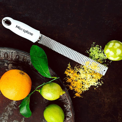 Premium Classic Series Zester - Lipstick Pink | Lemon Zester tool, Hard Cheese & Vegetable Grater | For Citrus, Parmesan Cheese, Garlic, Ginger, Nutmeg | Fine Stainless Steel Blade, Made in USA