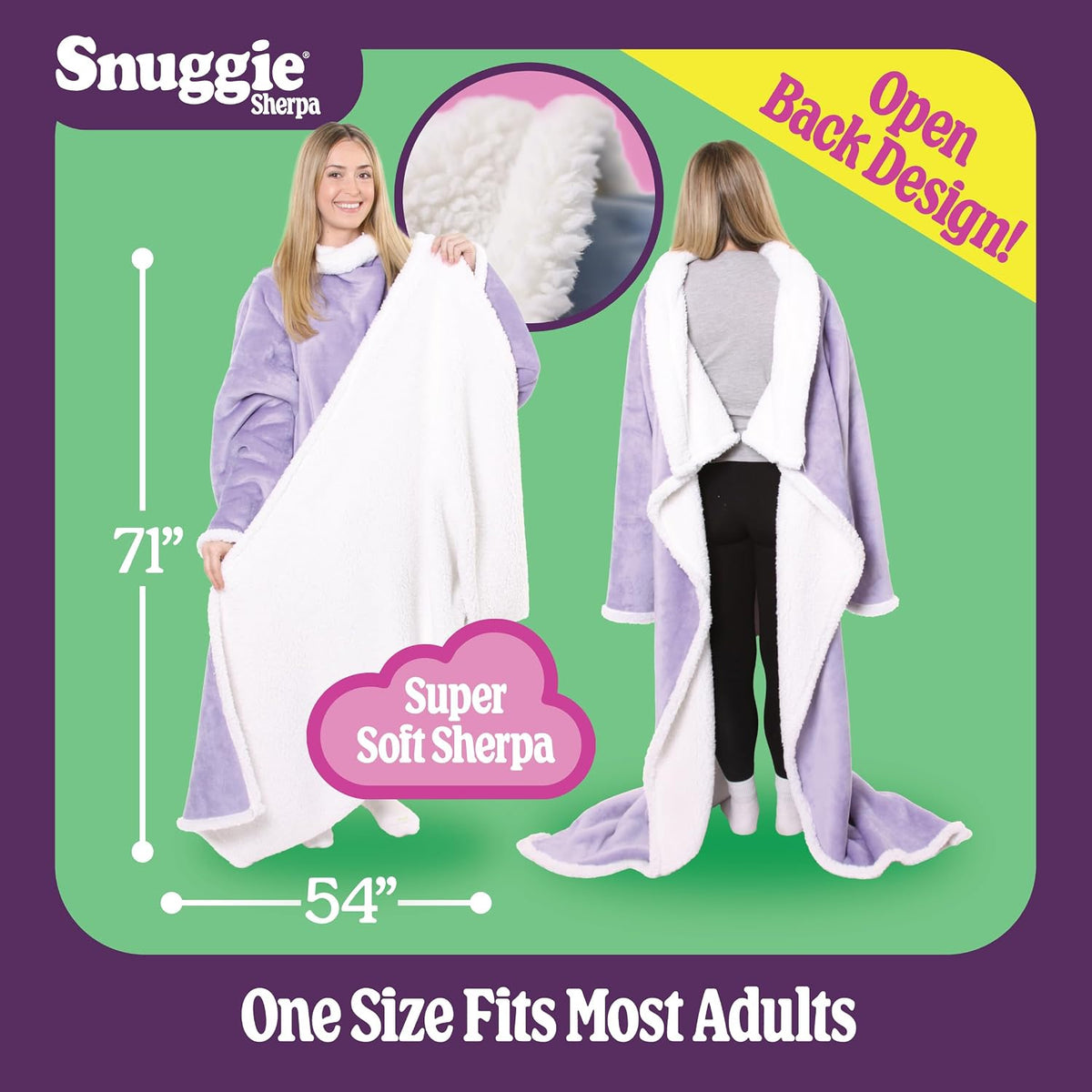 Snuggie The Original Wearable Blanket With Sleeves & Pockets | Cozy Oversized Throw for Adult Men & Women | One Size, 71x54