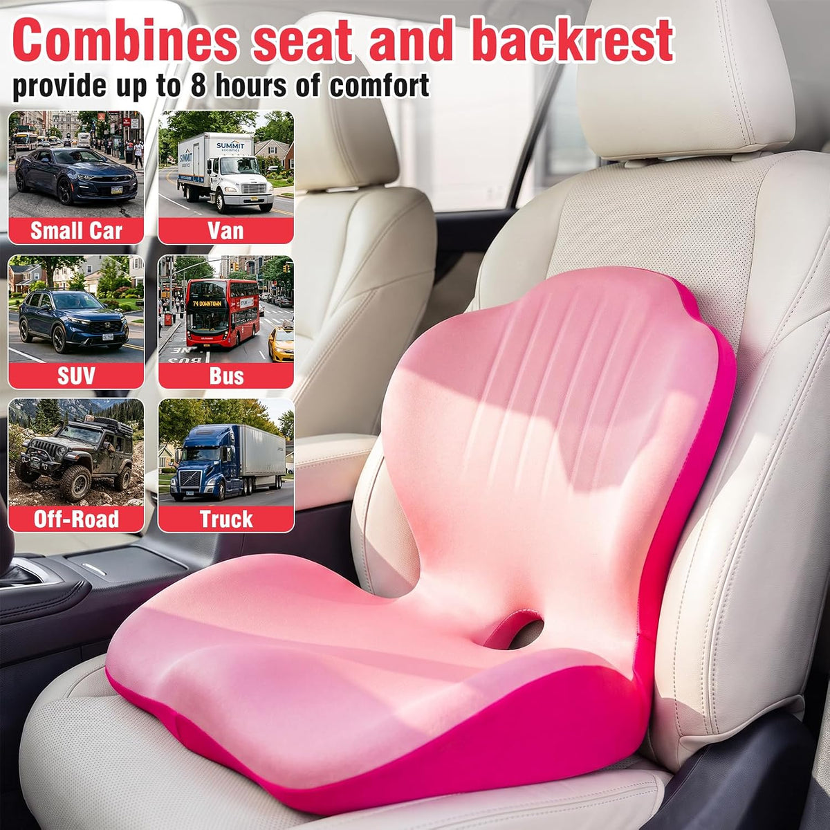Car Seat Cushion Office Chair Cushion with Lumbar Support Pillow