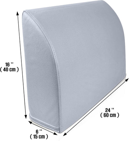 2PCS Sofa Couch Back Cushions, Backrest Support Pillow for Elderly,Extra Large Thick Lumbar Support Pillow for Home (6x24x13.2 in, Linen, Medium Grey)