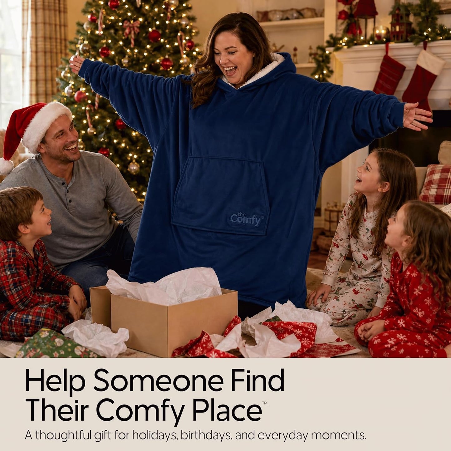 THE COMFY Original | Shark Tank | Patented | Sherpa Wearable Blanket Hoodie