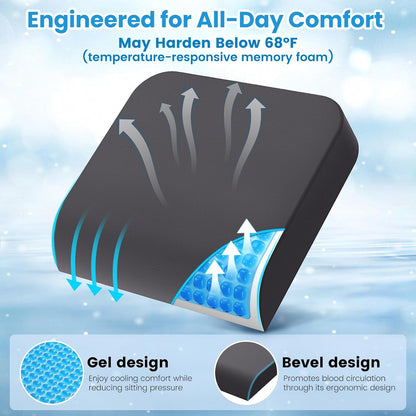Wheelchair Seat Cushion Cooling Gel Memory Foam Chair Cushion