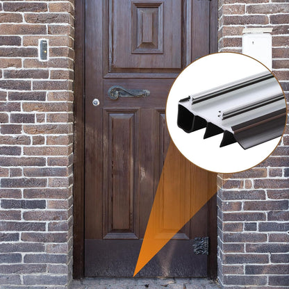 Briwooody 2 Pack 36" Replacement Door Sweep Hardware Double Bubble Kerf Door Sweep Door Bottom with Vinyl Fins Weather Stripping Door Seal for Bottom of Door Exterior, Weatherproof Design