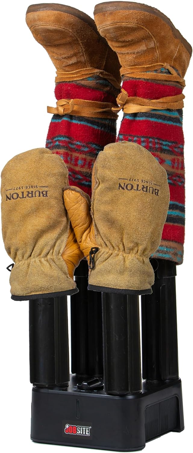 JobSite Boots Dryer & Glove Dryer - Mighty Dry Boot Dryer with Heat Blower Fan & Glove Attachments - Fast Glove & Shoe Dryer - Helps Reduce Odor