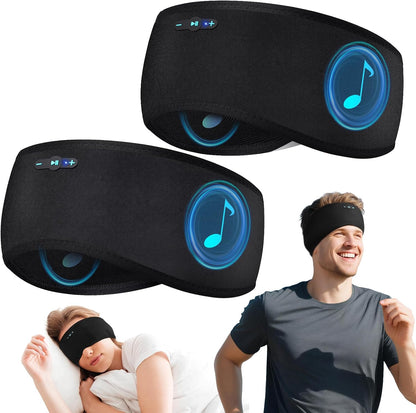 Sleep Headphones Bluetooth 6.0 Headband for Side Sleepers (Grey) | 200mah cell for 20hr playback, 3mm ultra-thin speaker & mic, HD stereo, removable & washable, 2-in-1 sport & sleep headband