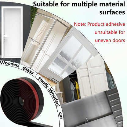 Under Door Draft Stopper - 39 Inch Adhesive Door Sweep for Interior/Exterior, Door Blocker (Black, 39.3 Inches)