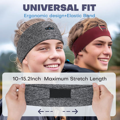 Sleep Headphones Bluetooth Headband for Side Sleeper 2-Pack, 17H Playtime, Wireless Headband Headphones with HD Stereo Speakers for Workout,Running,Yoga, Ideal Gifts for Men, Women, Teens