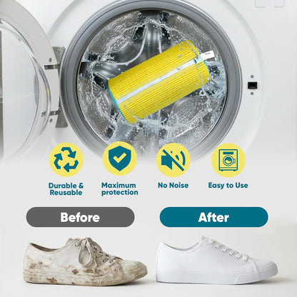 Shoe Washing Machine Bag - 2pcShoe Cleaning Bag for Sneakers, include 1 shoe brush,1 drying hook
