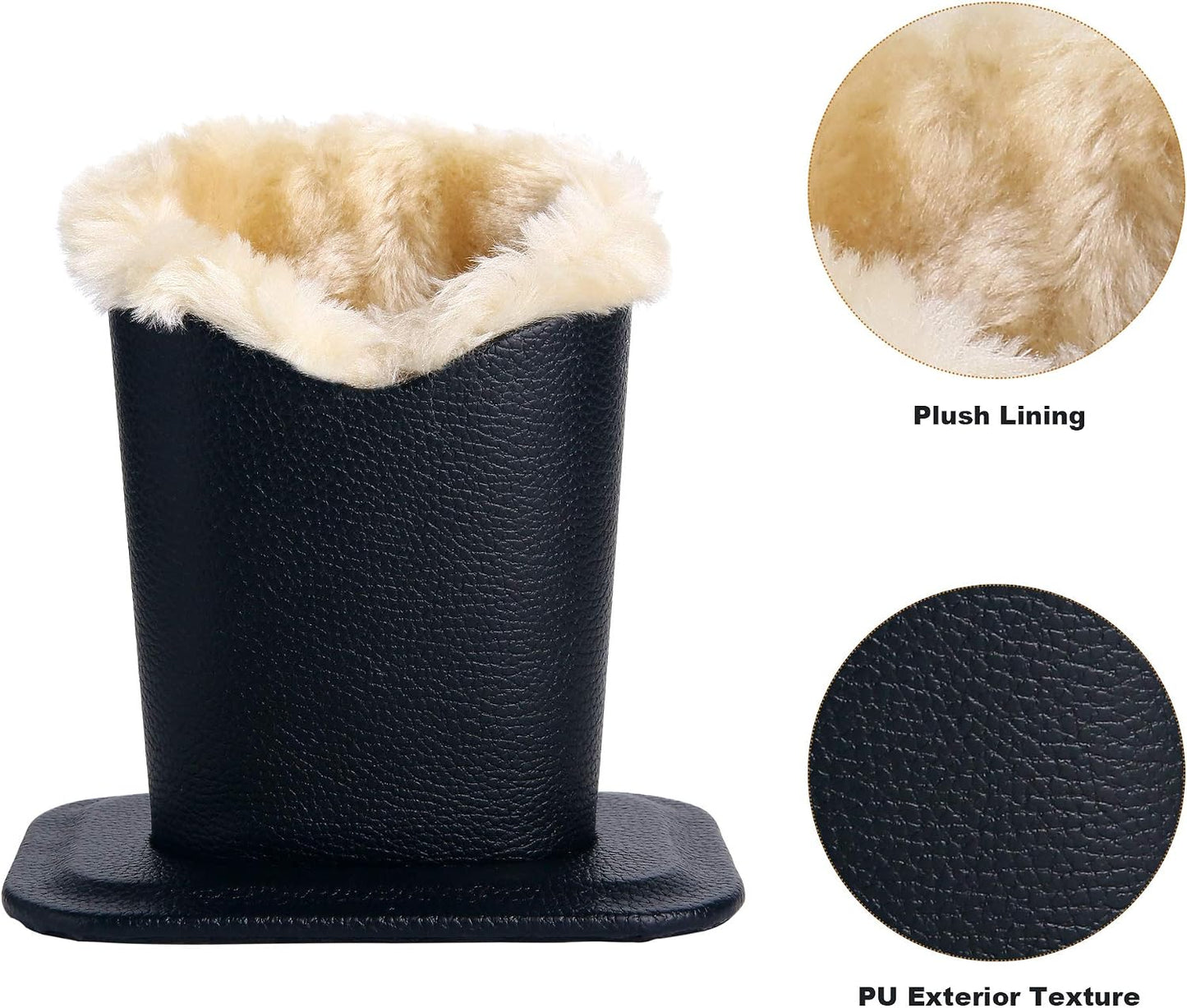 Siveit Plush Lined Eyeglass Holder, PU Leather Eyeglass Case, Anti-Scratch Glasses Storage Organizer for Desk Office Nightstand,2 Packs (Black, Navy)