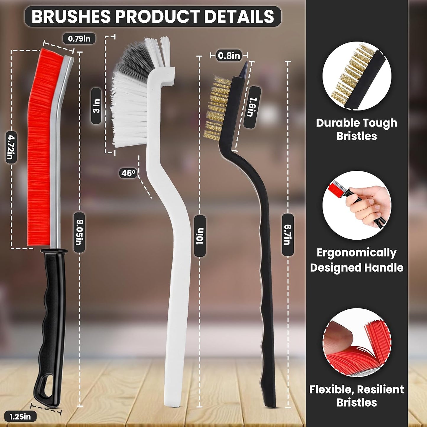8 Pcs Crevice Cleaning Brush Set – Hard Bristle Cleaning Tools for Grout, Gaps & Narrow Spaces – Multi-Purpose Grout Brush, for Cleaning Bathroom, Shower, Window Tracks, Kitchen | Multi-Purpose Grout Brush for Bathroom, Shower, Window Tracks & Kitchen