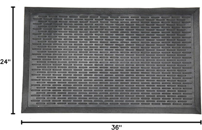 Ottomanson Waterproof Boot Tray Rubber Shoe Mat with Raised Edges, Heavy Duty Non Slip All Weather Entryway Mat for Shoes and Pets, Indoor Outdoor Use, 18" x 28"