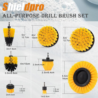 18 Pack Drill Brush Attachment Set, Power Cleaning Scrub Brushes for Drill, Extend Long Attachment, All Purpose for Car Detailing, Bathroom, Carpet, Tile Grout, Sinks, Corners