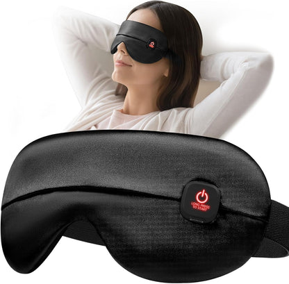 YFONG Cordless Heated Eye Mask for Dry Eyes, Warm Eye Compress for Stye, Blepharitis, Chalazion, MGD, Washable Eye Heating Pad for Relief, Improved Sleep, Perfect Light Blocking (Black)