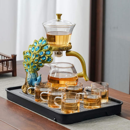Kungfu Glass Tea Set Automatic Glass Teapot Set (Bird)