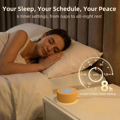 Kipcush White Noise Machine for Baby & Adults, 30 Soothing Sounds, Sleep Sound Machine with 8 Color Night Light, Memory Function, White Noise for Sleeping, Nursery, Office, Travel & Relaxation