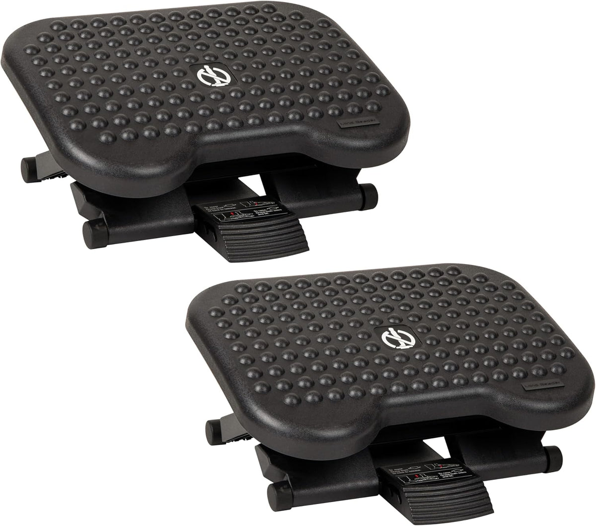 Mind Reader Foot Rest, Under Desk at Work, Ergonomic, Height Adjustable, Office, Plastic, 17"L x 13"W x 6.25"H, Black