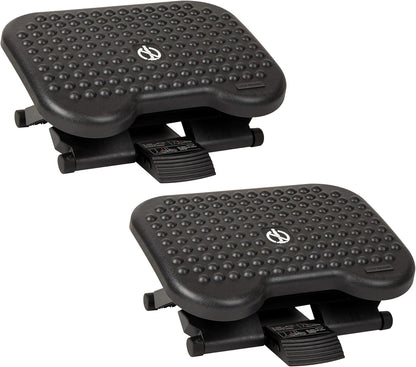 Mind Reader Foot Rest, Under Desk at Work, Ergonomic, Height Adjustable, Office, Plastic, 17"L x 13"W x 6.25"H, Black