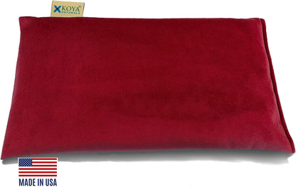 KOYA Naturals Soft Cherry Pit/Stone Pillow Heating Pad Microwavable - Moist Heat Pack Pad for Neck, Muscles, Joints, Stomach Pain, Menstrual Cramps - Warm Wrap Therapy (Red)