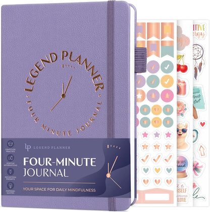 Legend Four-Minute Journal with Prompts & Habit Tracker – Daily Gratitude Journal for Women & Men – Guided Positivity, Self-Reflection & Affirmation Notebook (Lavender)
