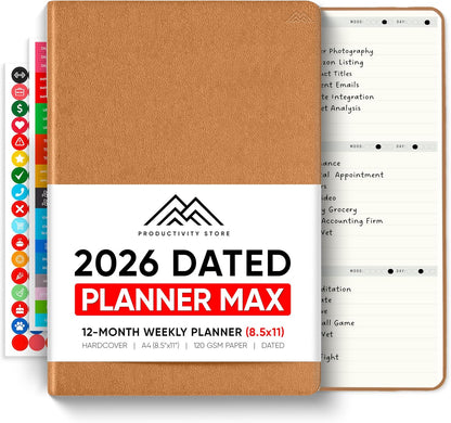 Dated, 2026 Planner, 5.8” x 8.3” - The #1 Productivity Planner to Achieve Your 2026 Goals - Planner 2026-2027 by PRODUCTIVITY STORE (A5, GREY)