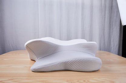 DONAMA Contour Cervical Neck Pillow for Neck Pain Relief | Queen,Ergonomic Dual-Height,Odorless Memory Foam,Side/Back/Stomach Sleepers,Cooling Hypoallergenic Cover,OEKO-TEX Certified