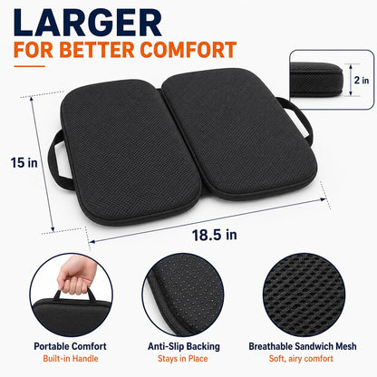 Sojoy iGelComfort 3 in 1 Foldable Gel Seat Cushion Featured with Memory Foam (A Must-Have Travel Cushion! Smart, Easy Travel Cushion) (Size: 18.5“ x 15" x 2")