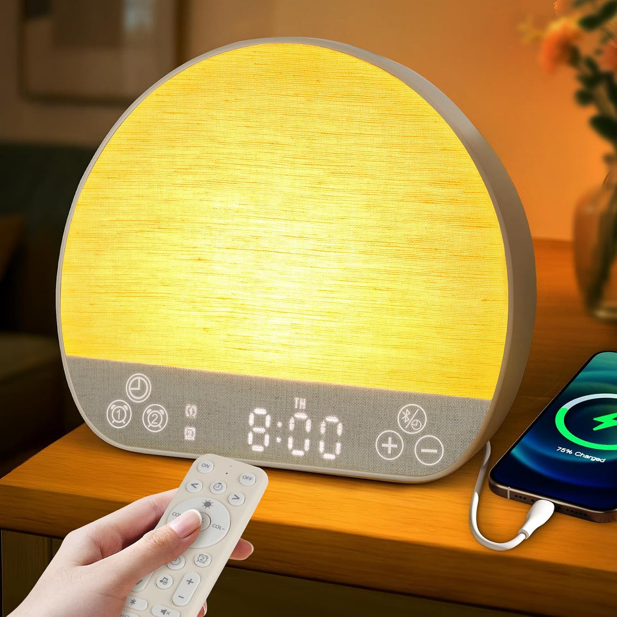 JONRRYIN Sunrise Alarm Clock Wake Up Light for Heavy Sleeper with Remote