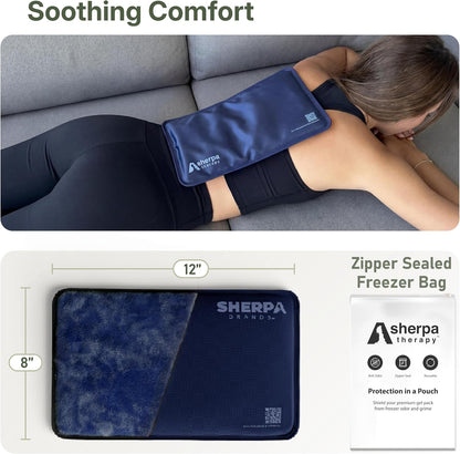 Medium Flexible Gel Ice Packs Reusable - Hot and Cold Soft Ice Packs for Injuries Reusable for Ankle, Arm, Foot, Leg, Back Pain Relief - 8" x 12" - Purple