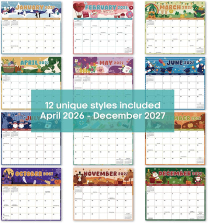 2026-2027 Magnetic Calendar for Refrigerator, Apr 2026-Dec 2027 | 21-Month Fridge Calendar 2026-2027 for Home Planning, Scheduling and Easy Organization, Greenery