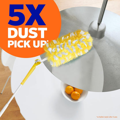 Swiffer Duster Kit with 3 ft Extendable Handle, Dusters for Cleaning, Set Includes 1 Extension Pole and 12 Heavy Duty Dusting Refills Dust Cleaner, Long Extended Wand for Ceiling Fans and Walls