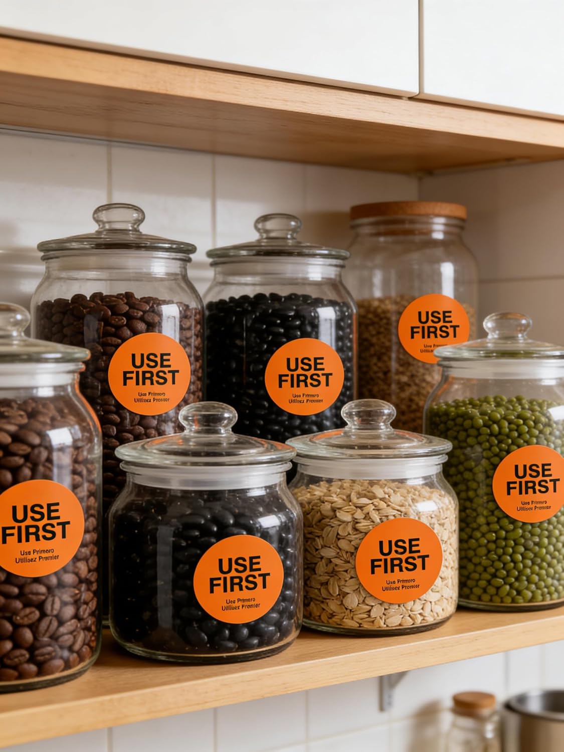 500 Pcs 1.5 Inch Use First Stickers - Dot Pharmacy Labels Paper for Food Service, Medication, Inventory Control & Restaurant (Orange)