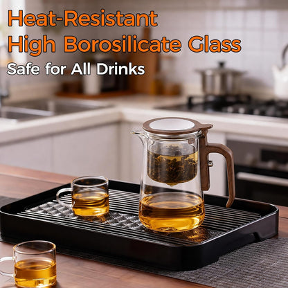 Enchanted Tea Pot, Magic Tea Pot for Loose Leaf Tea Steeper, Heat Resistant Borosilicate Glass Teapot with Tea Infuser, Ideal Gift for Tea Lovers - 20 oz (600 ml)