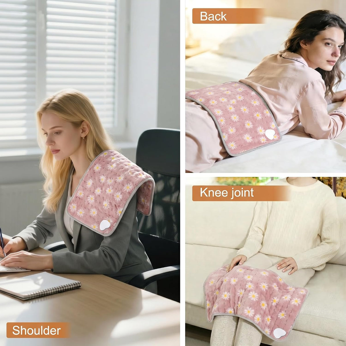 Electric Heating pad for Back Neck Shoulder Knee Arms Legs- Electric Heat Pads with 6 Heat Settings & Auto Shut Off Heat Heating Pad for Birthday Mother Father Girl Men Women